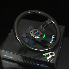 Nrg 310mm 2deep Dish 6-holes Steering Wheel Black Wood Grip Black Chrome Spokes