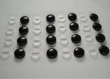 16 Black Smooth License Plate Frame Screw Caps Bolt Covers For Car Truck Suv