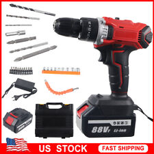 Cordless Electric Impact Wrench Gun 12 High Power Driver Tools Kit 2 Battery