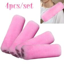 4pcs Pink Car Seat Belt Pads Traveling Luggage Bag Shoulder Strap Cover Cushion