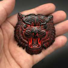 Black Red Metal Small Tiger Head Logo Car Trunk Rear Emblem Badge Decal Sticker
