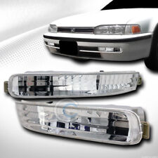 For 92-93 Honda Accord Euro Chrome Clear Front Signal Parking Bumper Lights Lamp
