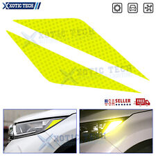 2x Yellow Pvc Reflective Headlight Lamps Sticker For Honda Cr-v Crv 2017-2022