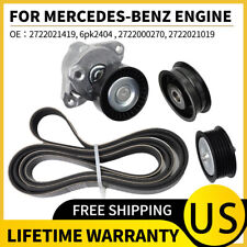Fit For Mercedes-benz Engine Belt Tensioner Idler Pulley Serpentine Belt Kit