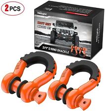 2pcs D Ring Orange Shackles 34 Heavy Duty Shackle With 78 Pin - Max 9500 Lbs