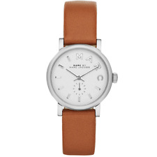 Marc Jacobs 302564 Baker White Dial Brown Leather Strap Watch Women - Mbm1270
