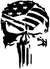 Punisher Car Window Vinyl Decal Military Distressed Skull Star America Sticker