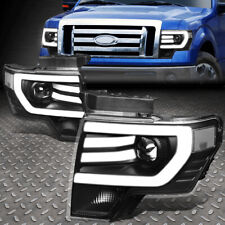 3d Led Drlfor 09-14 Ford F150 Black Housing Clear Corner Projector Headlights
