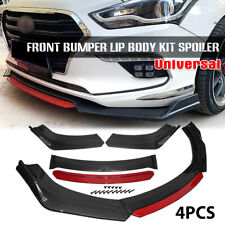 Universal Car Front Bumper Lip Spoiler Splitter Protector Red 2 Layer Lip Carbon