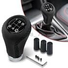 5 Speed Black Car Manual Shift Knob Gear Stick Shifter Lever Leather Universal