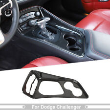 Console Gear Shift Panel Cover Trim For Dodge Challenger 2015 Carbon Fiber