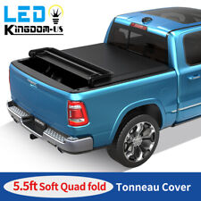 5.5ft 4 Fold Tonneau Cover Bed For 2015-2024 Ford F150 F-150 Truck Bed W Lamp