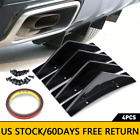 4x Glossy Black Rear Bumper Spoiler Lip Splitter Diffuser Universal Body Kit