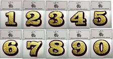 1- 8 Number Decal Gold Leaf Black Red Motorcycle Helmet Lettering Sticker