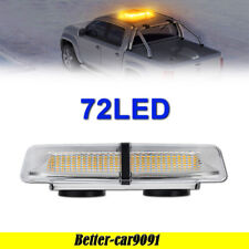 72 Led Strobe Beacon Light White Amber Rooftop Car Emergency Warning 12v-24v