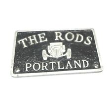 Vintage The Rods Car Club Plaque Display Piece Cast Aluminum Portland Or