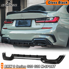 Fit For Bmw 3 Series G20 G28 M-sport 19-20 Gloss Black Rear Bumper Diffuser Lip