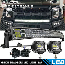 For Ford F150 2004-2014 Grille Bumper 4042inch Curved Led Light Bar 4 Pods