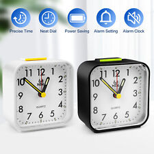 Led Desk Alarm Clock Nightlight Snooze Quiet Non Ticking Battery Powered Bedroom