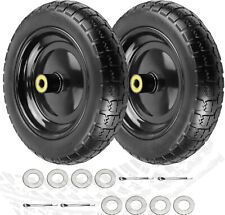 Upgraded 13 Flat Free Wheels For Cart Tires And Wheels 4.00-6 Solid New