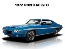 1972 Pontiac Gto New Metal Sign Original Look Restoration In Blue