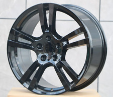 20 Wheels For Porsche Cayenne Touareg 20x9.5 Gloss Black Turbo Style 5x130 Set