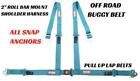 4 Point Off Road 2 Seat Belt Roll Bar Mount Harness Roll Bar Mount Turquoise