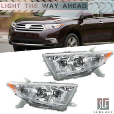 For 2011-2013 Toyota Highlander Headlight Chrome Housing Clear Leftright Side