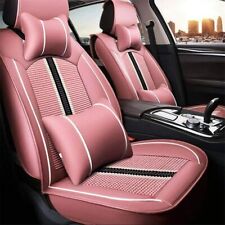 Front Car Seat Covers Universal Seat Cover Leather Seat Protector 2-seats Pink