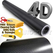 Premium 4d Semi Gloss Black Carbon Fiber Vinyl Wrap Film Bubble Free Air Release