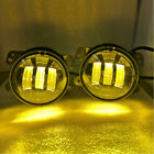 Amber Yellow 4 Inch 60w Led Projector Fog Lights Lamps For Jeep Wrangler Jk