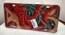 Metal Tin Cool Kraken Octopus Multi Color Front License Platewall Hanging Sign