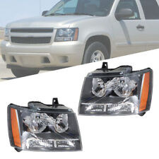 Fit For 2007-2014 Chevy Avalanche Tahoe Suburban Headlights Amber Corner Black
