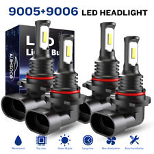 9005 9006 Led Headlight Bulbs Combo High Low Beam 6000k Super Bright 4x 10000k