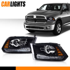 Fit For 2009-2018 Dodge Ram 1500 2500 3500 Headlights Projector Led Black Clear