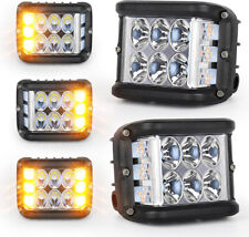 2 Pcs 4 Dual Side Yellow Strobe Led Cube Lights For Truck Tractor Atv Utv Suv