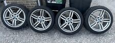 4 Oem 19 Used Bmw Wheel New Tires. Model 351 M Silver Alloy Staggered Set.