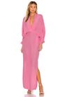 Swf Plunge Dress Floss Pink Maxi Boho Resort Summer S Nwot 299