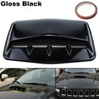 Universal Glossy Black Car Air Flow Intake Scoop Hood Decorative Bonnet Cover