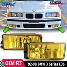 For Bmw 3 Series E36 M3 92-98 Factory Replacement Fit Fog Lights Yellow Lens