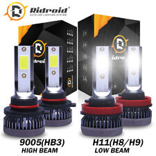 4x 9005h11 Led Headlight Combo High Low Beam Bulbs Kit Super White Bright Lamps