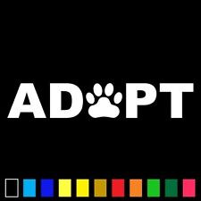 Adopt Paw Sticker Vinyl Decal Dog Cat Pet Puppy Animal Car Window Heart Rescue