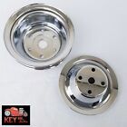 Small Block Chevy Chrome Pulley Set Sbc 1 2 Groove Long Pump 283 305 327 350 400