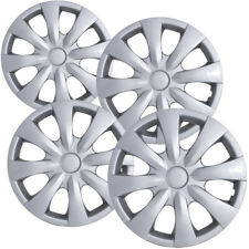 Set Of 4 Hubcaps 15 Inch Silver Abs Wheel Covers For 2009 - 2013 Toyota Corolla