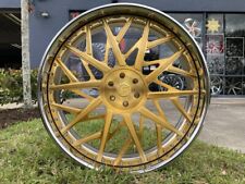 30 Forgiato Blocco Brushed Gold Staggered Wheels And Tires Escalade Denali Ram
