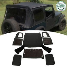 Soft Top For Half Doors Black Replacement 9870217 For 87 88-95 Jeep Yj Wrangler
