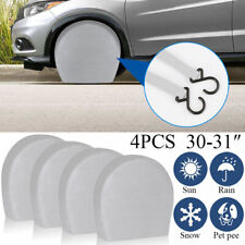 4pcs Rvtrailer Waterproof 30-31 Wheel Tire Covers Camper Sun Protector Silver