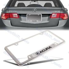 1pcs For Acura Silver Metal Stainless Steel License Plate Frame Mdx Rdx Tsx Tl