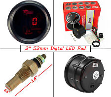 Led 2 52mm Digtal Red Oil Temp Gauge With Temp Sensor Truck Boat Auto Modify Us