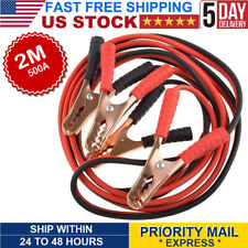 2m 500 Amp Heavy Duty Flying Wires Car Van Jumper Cables Battery Jump Starter Us